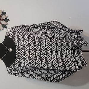 Black and white blouse.